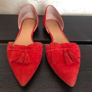 J Crew Tassel Flats - RED
